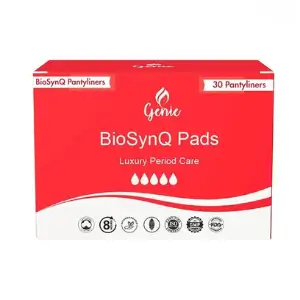 Genie BioSynQ Pantyliners | XL+ | 30 Liners | Daily Freshness Liners for Light Flow & Spotting | Ultra-Thin, Rash-Free