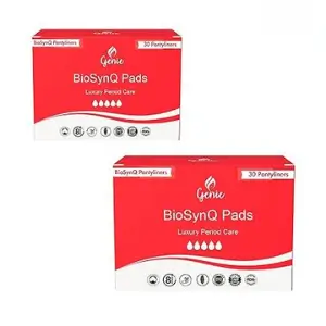 Genie BioSynQ Pantyliners | XL+ | 60 Liners | Daily Freshness Liners for Light Flow & Spotting | Ultra-Thin, Rash-Free